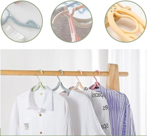 BANSHAN 20PCS Portable Travel Coat Hangers, 5 Color Plastic Travel Hangers Foldable, Travel Accessories for Holiday Camping,Multifunction Travel Essentials - Image 6