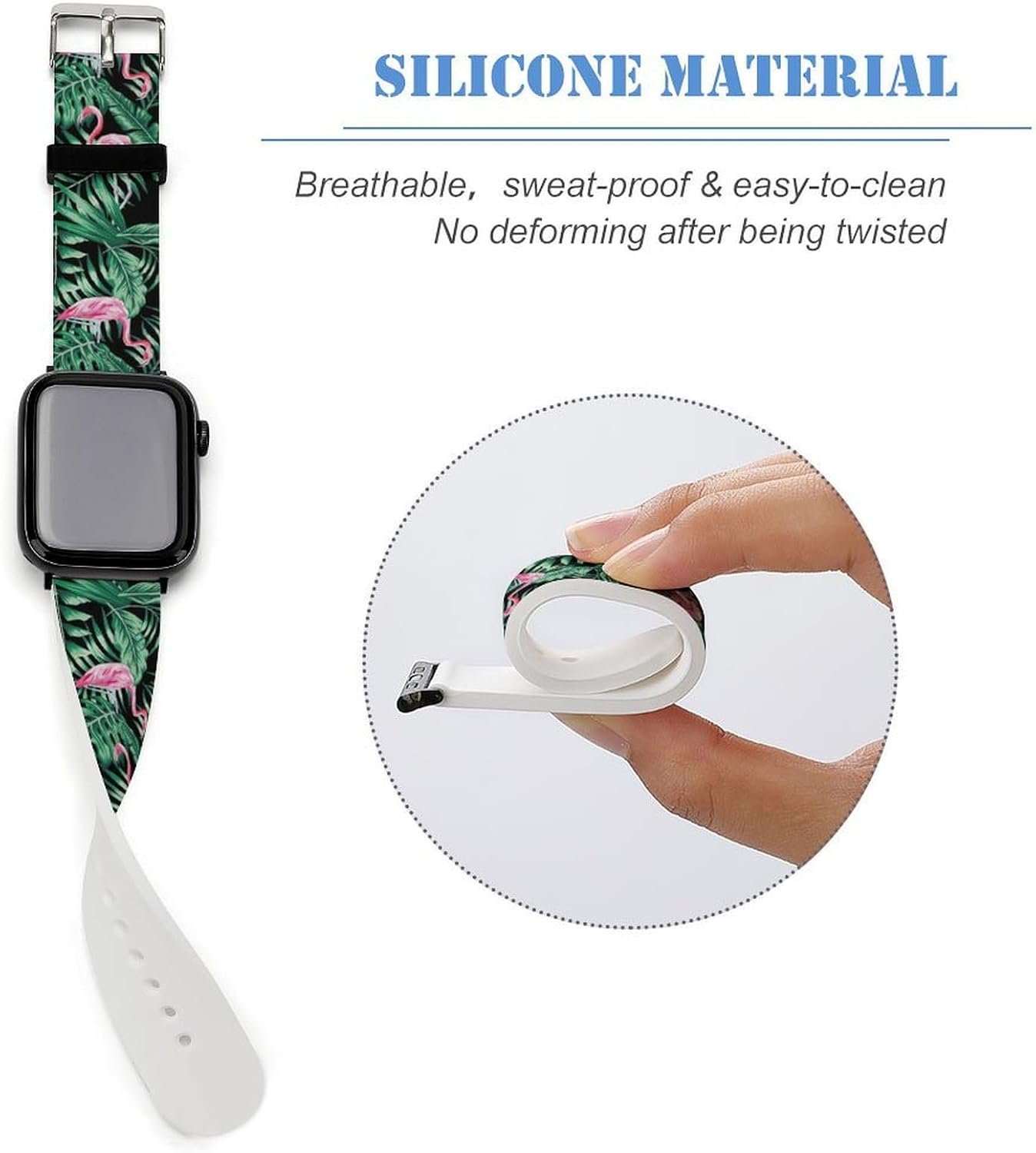 Silicone Watch Band Adjustable Soft Wristbands Strap, Adjustable Sport Strap Compatible with IWatch Series 5/4/3/2/1 - Image 5