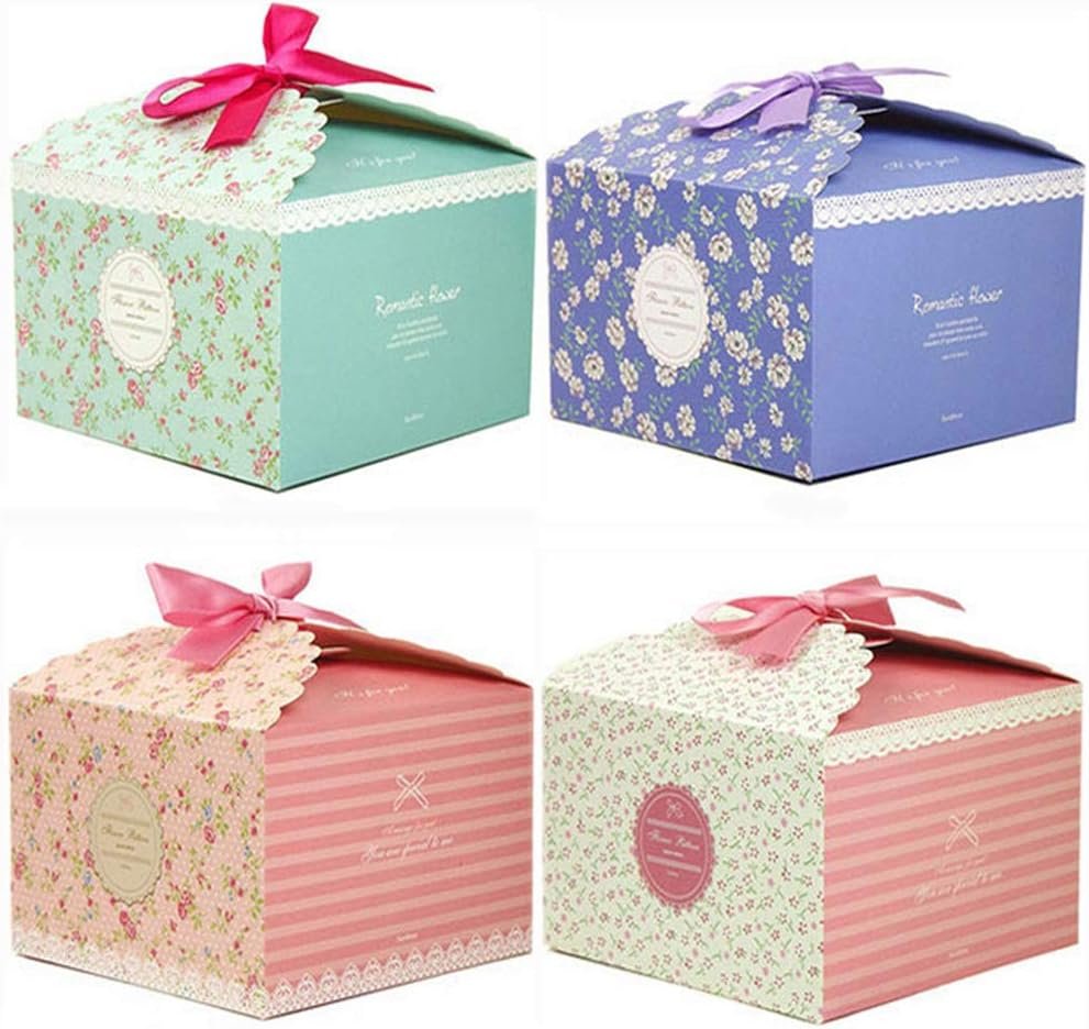 Chilly Gift Boxes, 20xSet of 12 Decorative Treats Boxes, Cake, Cookies, Goodies, Candy and Handmade Bath Bombs Shower Soaps Gift Boxes for Christmas, Birthdays, Holidays, Weddings (Flower Patterned) - Image 2