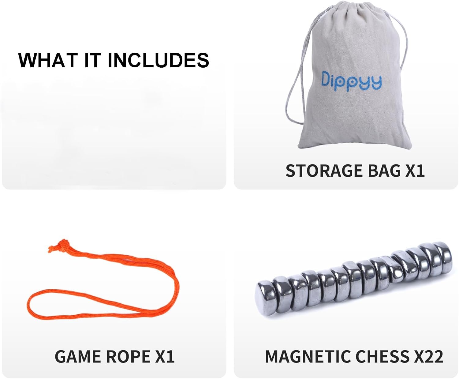 Magnetic Chess Game with Stones- Magnetic Chess Game, Magnetic Game, Magnet Game with String, Magnet Chess Game, Magnetic Rocks Game, Puzzle Strategy Games for Kids and Adults. (String) - Image 6