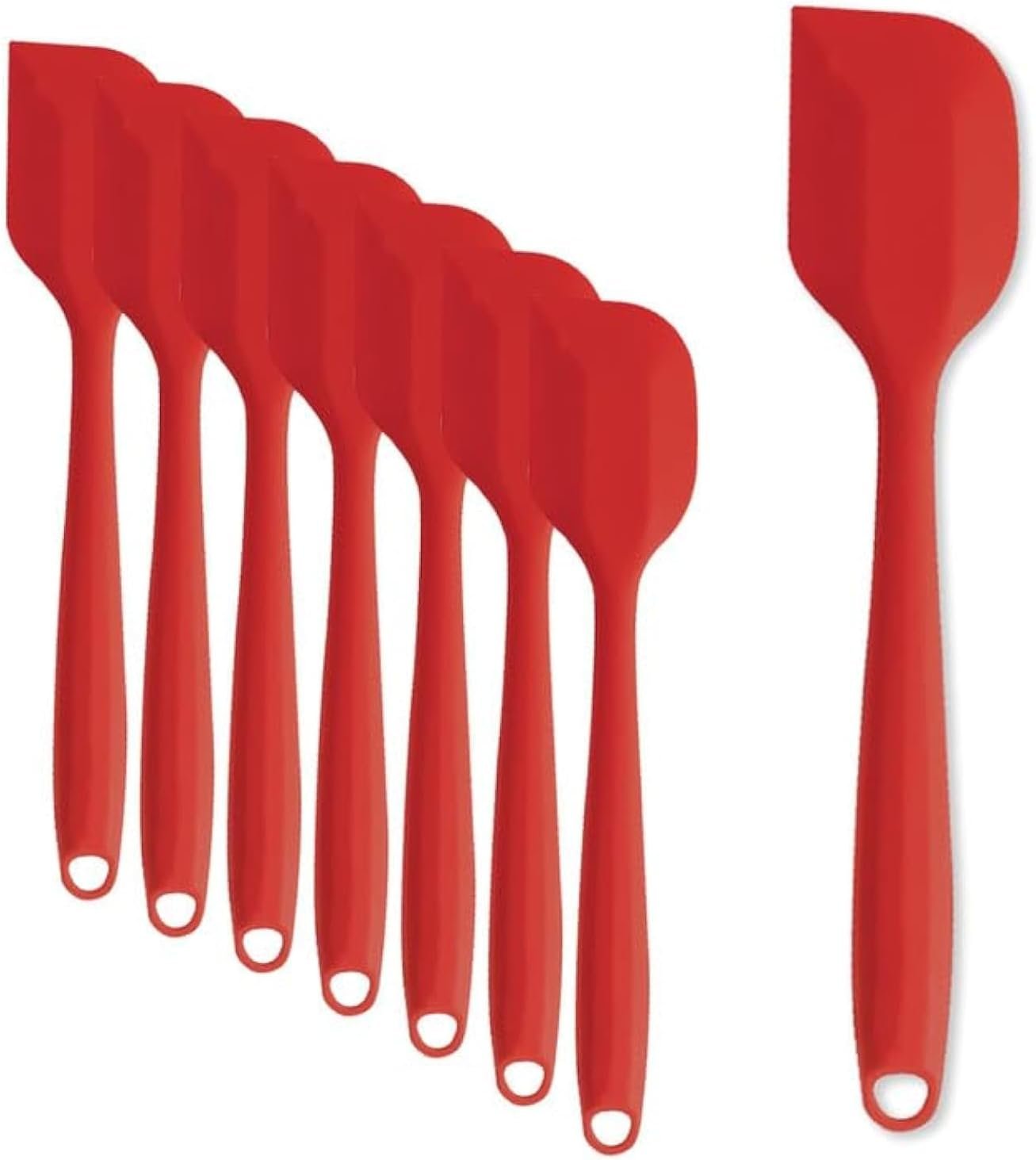 8 Pieces Silicone Spatulas, 8.3 inch Small Spatulas Non-stick Heat-Resistant Non-stick with Stainless Steel Core For Cake Cream Cooking Gadget (Red) - Image 2