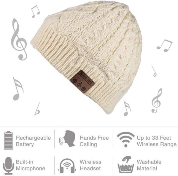 Wireless Music Beanie Hat with Bluetooth Headphones Speaker Mic Winter Warm Skull Running Knit Cap for Men Women - Image 3