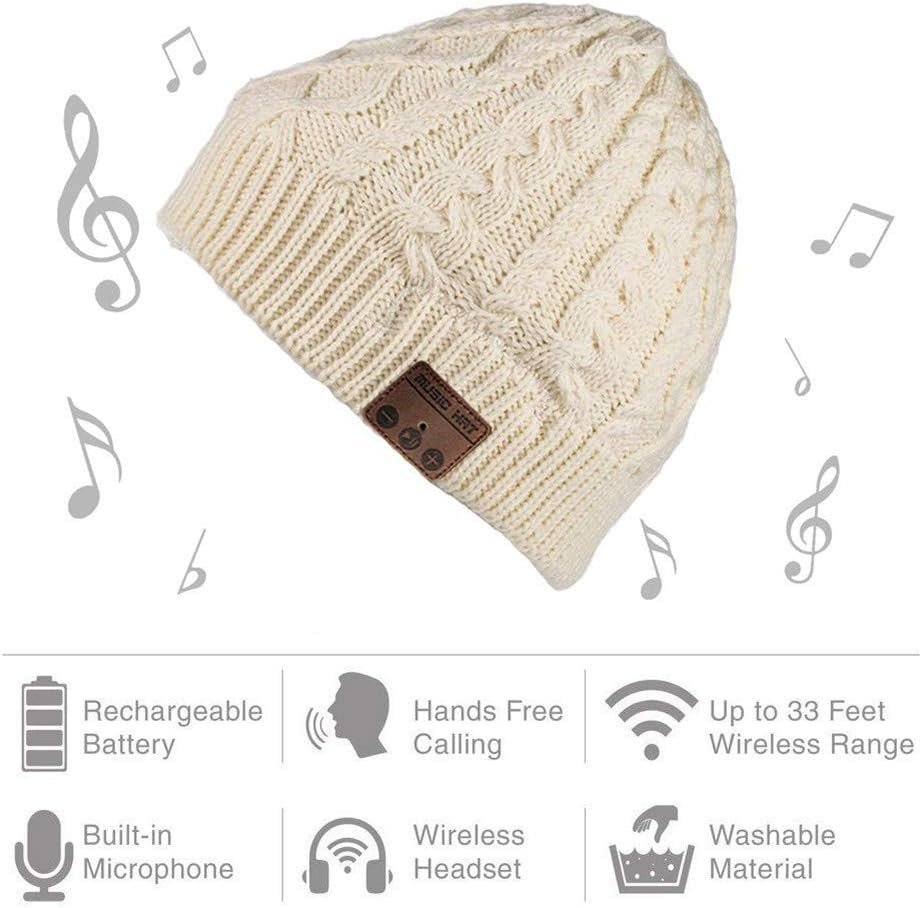 Wireless Music Beanie Hat with Bluetooth Headphones Speaker Mic Winter Warm Skull Running Knit Cap for Men Women - Image 3