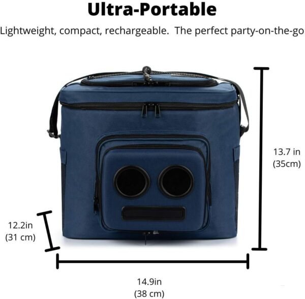 The #1 Cooler with Speakers on Amazon. 20-Watt Bluetooth Speakers for Parties/Festivals/Boat/Beach. Rechargeable, Works with iPhone & Android (Blue) - Image 5