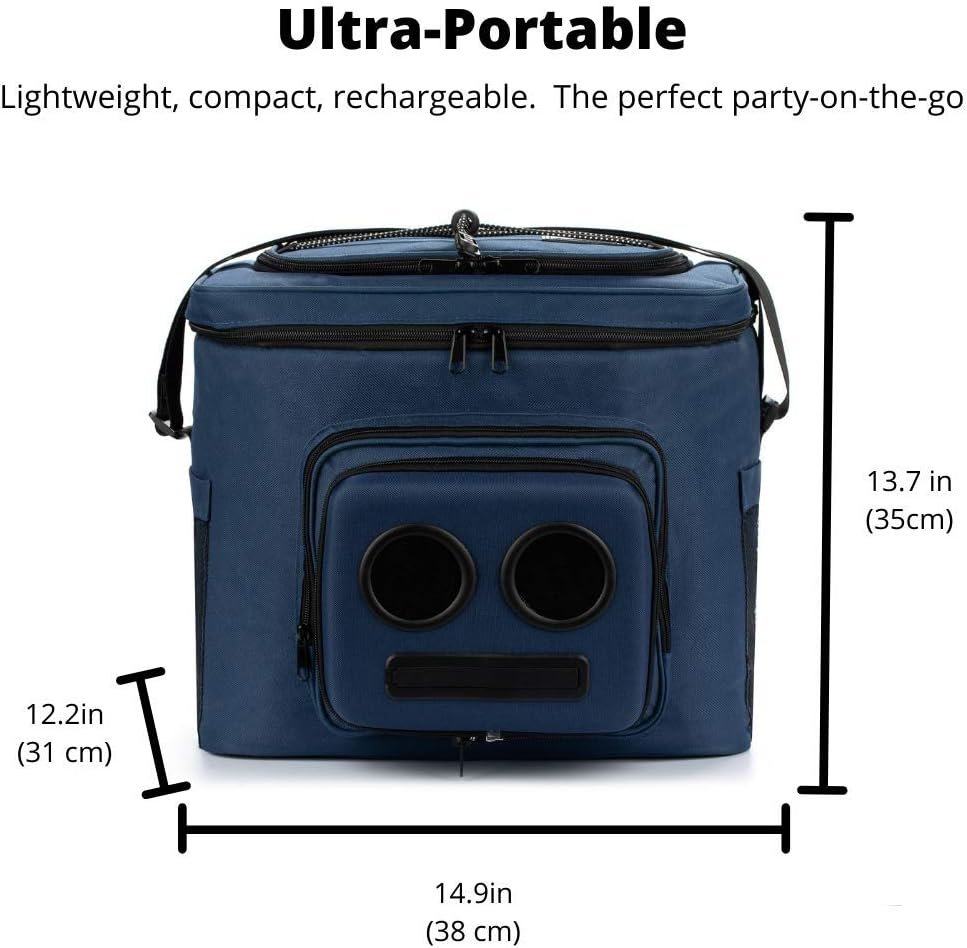 The #1 Cooler with Speakers on Amazon. 20-Watt Bluetooth Speakers for Parties/Festivals/Boat/Beach. Rechargeable, Works with iPhone & Android (Blue) - Image 5