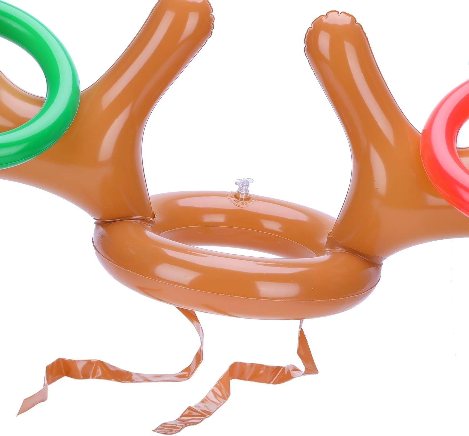 Christmas Party Games Reindeer Ring Toss Set(2Pack), Konsait Inflatable Reindeer Antler Ring Toss Game for Kids Children for Xmas Party Reindeer Games Christmas Party Games Favors Supplies - Image 5