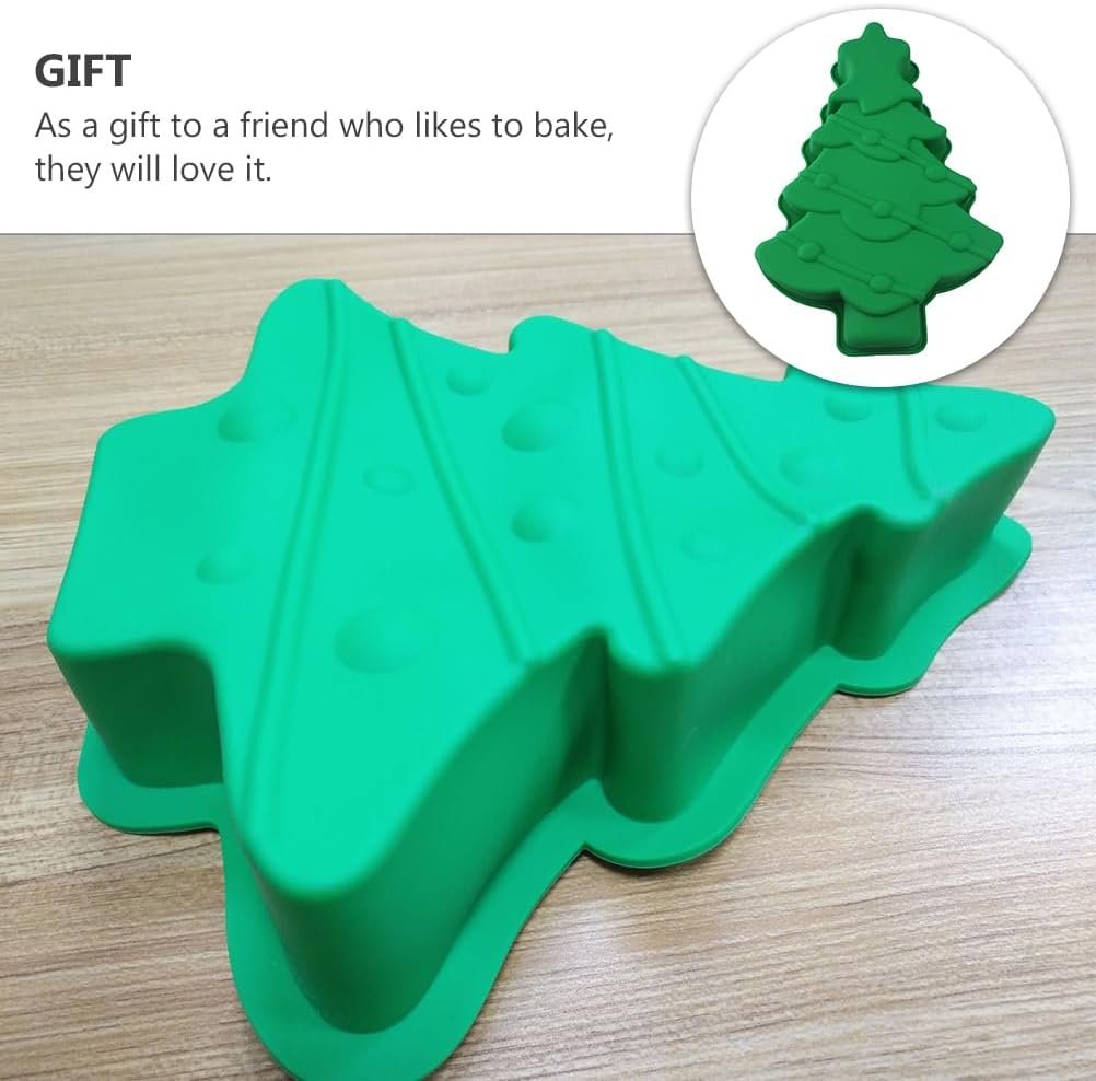 Amosfun Cookie Cake Christmas Tree Cake Pan Christmas Silicone Baking Mold DIY Candy Molds Xmas Holiday Baking Supplies Chocolate Candy Molds - Image 8