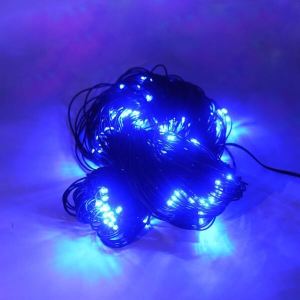 MULTI-SPARKING Christmas Net Lights Outdoor Mesh Lights 9.8ft x 6.6ft 198 LED Blue Net Lights Plug in 8 Modes Connectable for Garden Lawn Bushes Halloween Decorations - Image 9