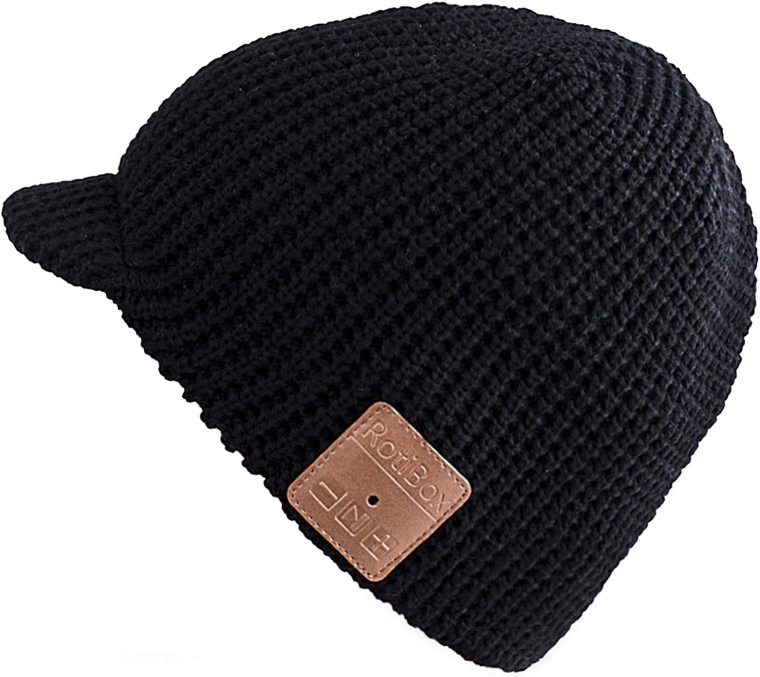 Rotibox Winter Outdoor Sport Trendy Bluetooth Beanie Hat Cap with Wireless Stereo Headphone Headset Speaker Mic Hands Free Compatible with iPhone Samsung Android Cell Phones, Black - Image 2