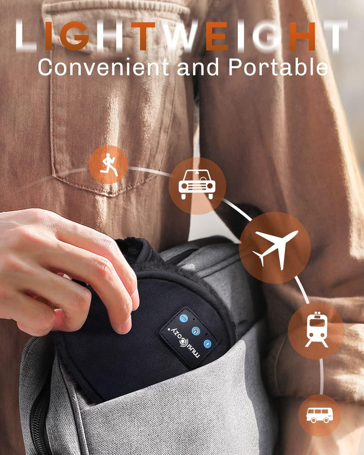 MUSICOZY Bluetooth Headphones Earmuffs Ear Warmers Wireless Headphones EarMuffs, Built-in HD Speakers - Image 7