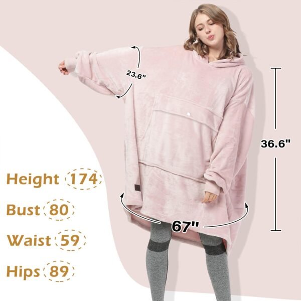 Catalonia Oversized Blanket Hoodie Sweatshirt, Fleece Pullover with Large Front Pocket, for Adults Men Women - Image 6