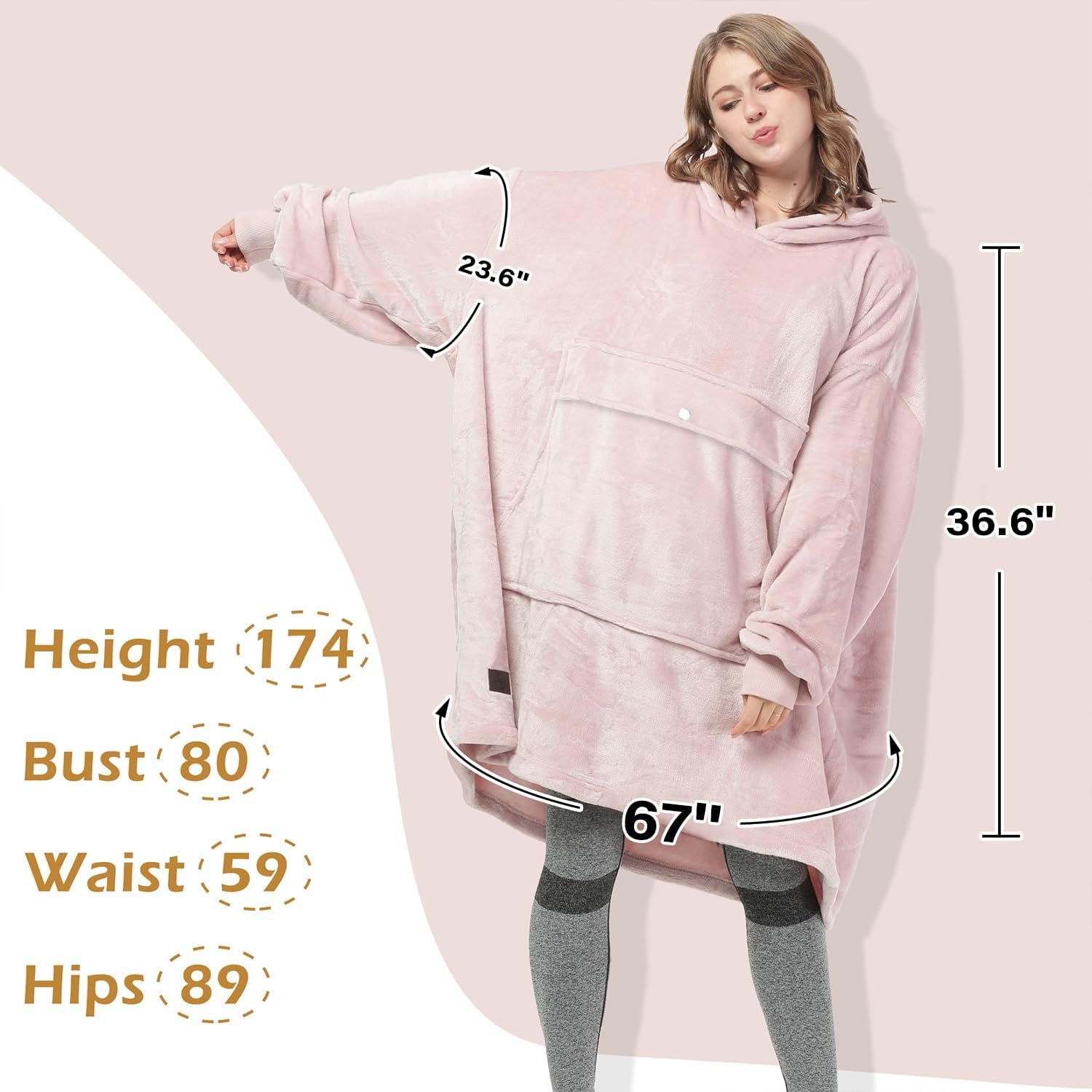 Catalonia Oversized Blanket Hoodie Sweatshirt, Fleece Pullover with Large Front Pocket, for Adults Men Women - Image 6