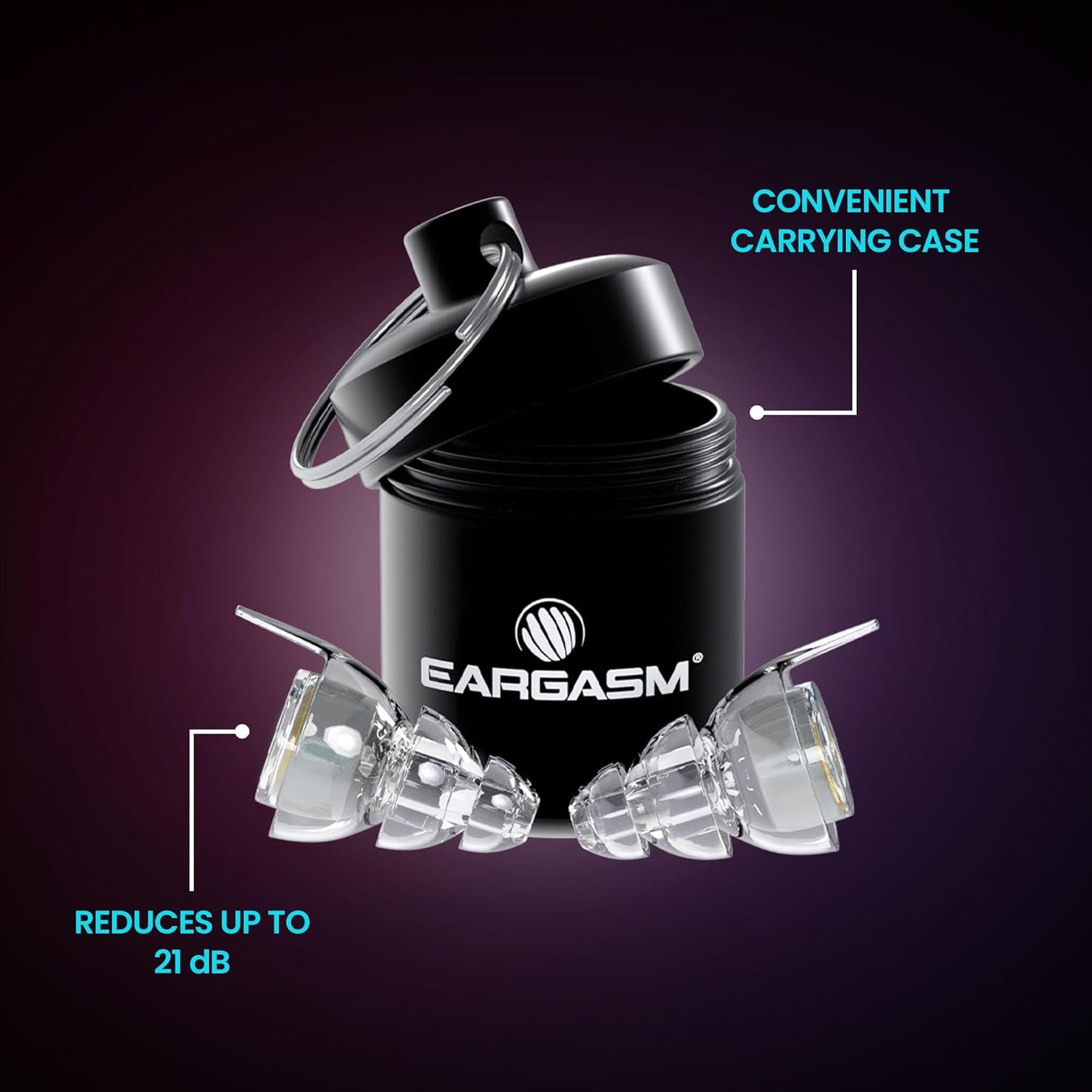 Eargasm High Fidelity Earplugs with Transparent Filters - Reusable Noise Reduction Hearing Protection Ear-Plugs with Carrying Case for Motorcycle, Concerts, Festivals, Raves, Live Events, Sports - Image 5