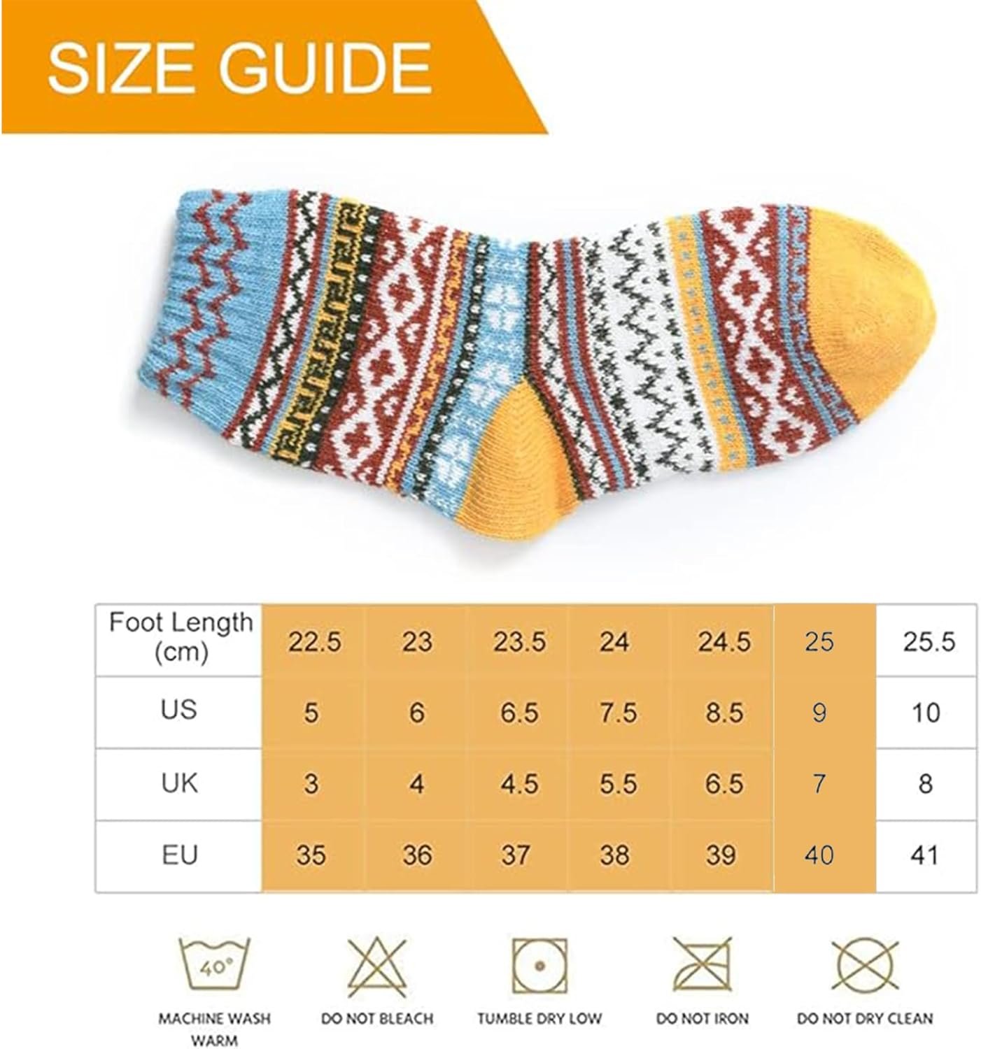 FYC Winter Womens Socks Wool Warm Thick Knit Cozy Crew Casual Vintage Soft Socks for Women Christmas Gifts Socks 5 Pairs - Image 5