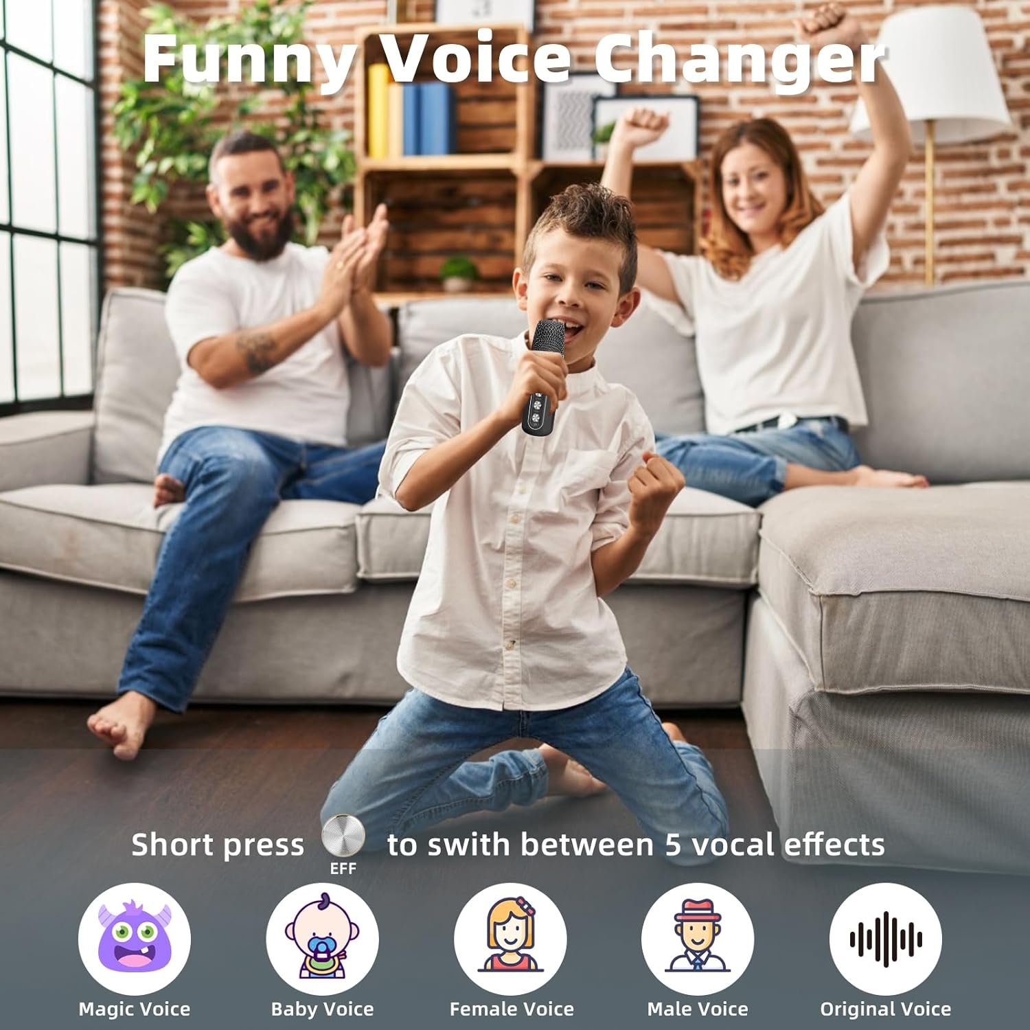 Karaoke Machine for Kids Adults - Portable Bluetooth Speaker with 2 Wireless Microphones, Singing Machine for Party, Birthday Gifts for Girls Boys Ages 4, 5, 6, 7, 8, 9, 10, 11, 12+ Years Old - Image 8