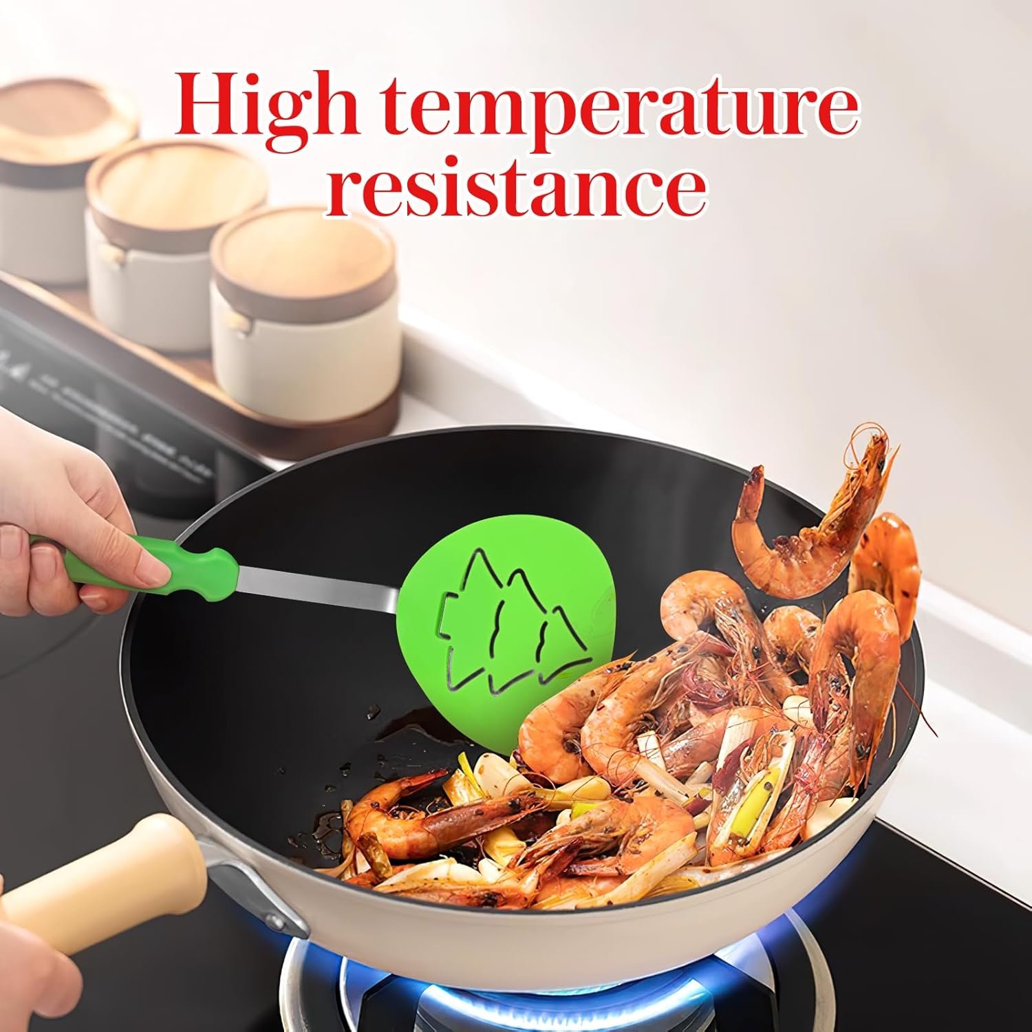 Yardwe 6PCS Christmas Spatula Turner Set Holiday Cookie Spatulas Silicone Cooking Utensils Kitchen Tools Christmas Kitchen Decoration - Image 6