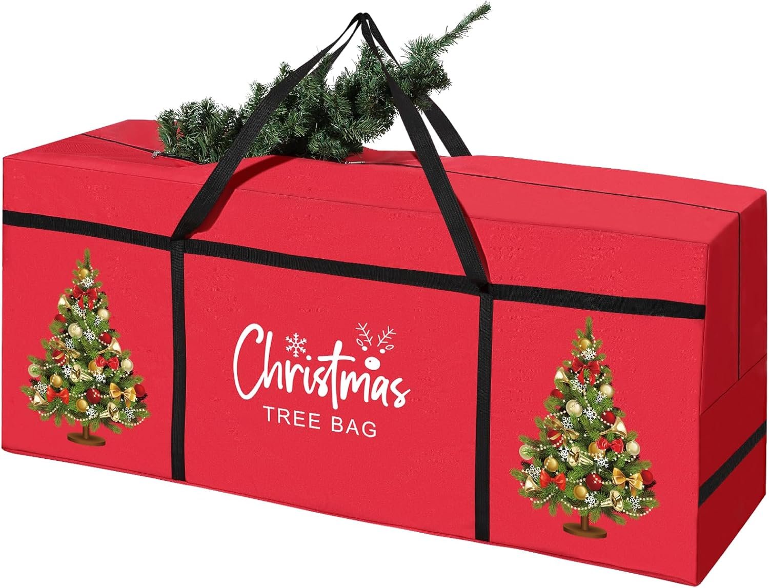 Tavaleu Christmas Tree Storage Bag - 7.5 FT Xmas Holiday Tree, Heavy Duty Oxford Dual Pockets, Zippered Bag, Carry Handles. Protects Against Dust - Image 2