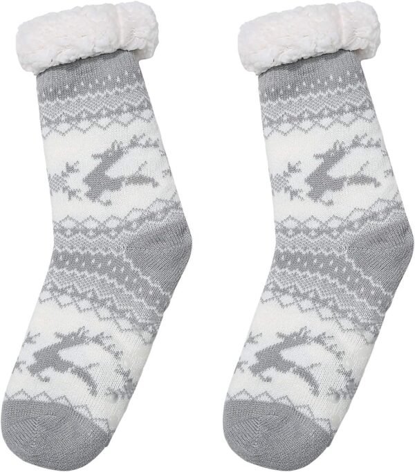 Winter Womens Warm Fluffy Slipper Socks, Soft Cozy Fuzzy Christmas Sock with Non-Slip Grippers for ladies Gifts - Image 5
