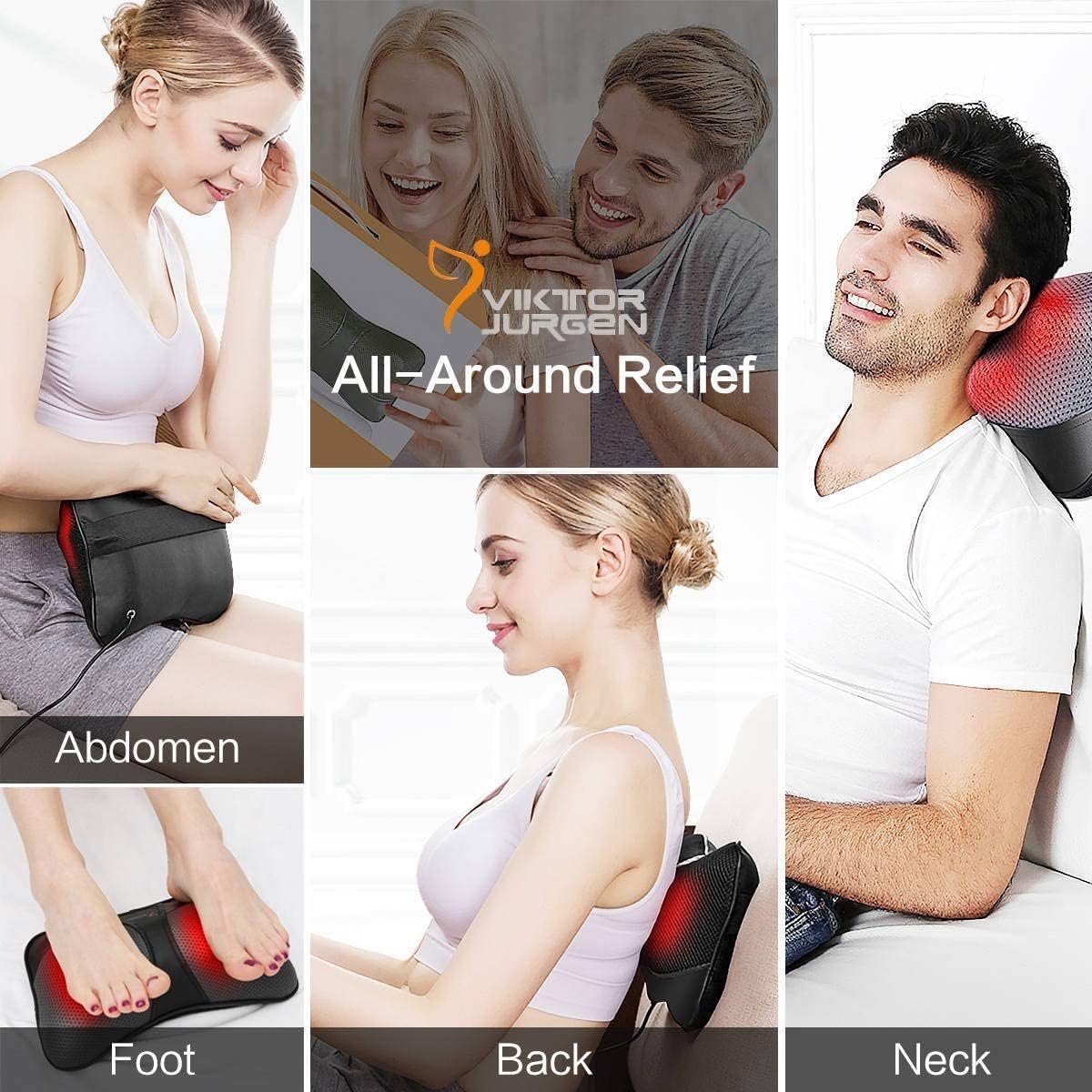 VIKTOR JURGEN Christmas Back Massager Gifts, Shiatsu Kneading Massager for Neck and Shoulder, Massage Pillow with Heat Relaxation Gifts for Women/Men/Dad/Mom//Mothers Day/Fathers Day/Valentine's Day - Image 10