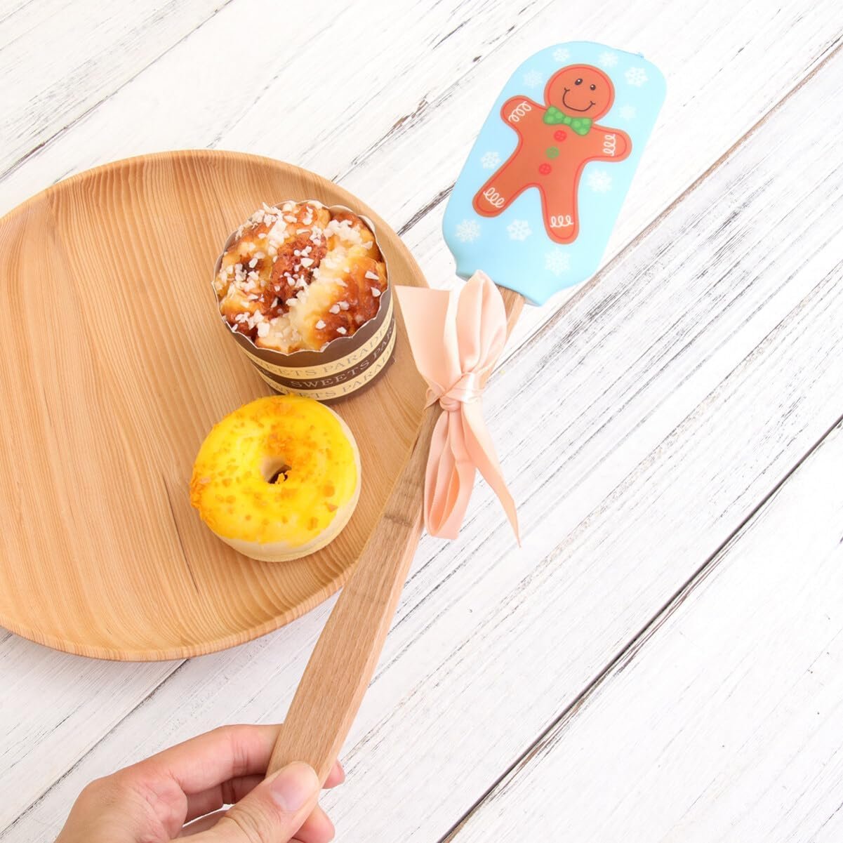 Tofficu Christmas Silicone Spatula, Xmas Cake Spatula with Wooden Handle Kitchen, Xmas Cake Spatula Christmas, Christmas Cake Spatulas, Christmas Santa Spatula, Kitchen Baking Spatulas for Xmas - Image 10