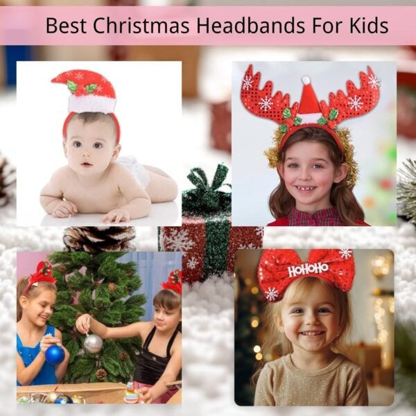 12 PCS Holiday Headbands,Cute Christmas head hat toppers,Great Fun and Festive for Christmas Party Favors Holiday Favors Christmas photos booth - Image 4