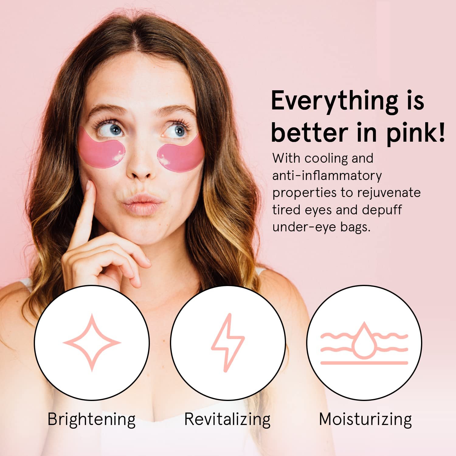 grace & stella Award Winning Under Eye Mask - Christmas Gifts for Women, Christmas Gifts for Mom - Reduce Dark Circles, Puffy Eyes, Undereye Bags, Wrinkles - Under Eye Patches - Vegan (24 Pairs, Pink) - Image 3