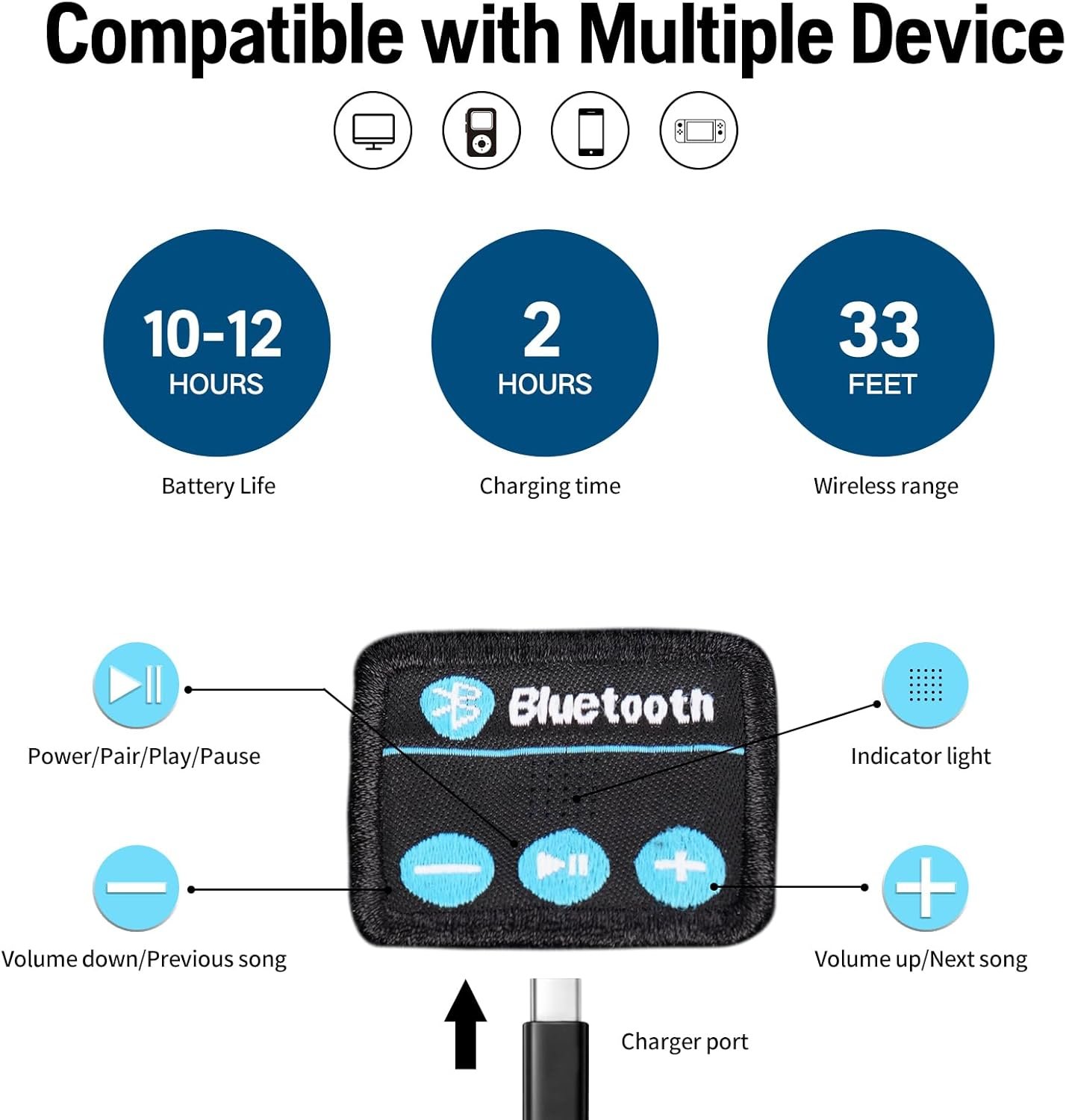 Bluetooth Beanie,Wireless Beanie with Headphones,Winter Sports Music Hat Caps with Speakers for Men & Women Gifts - Image 7