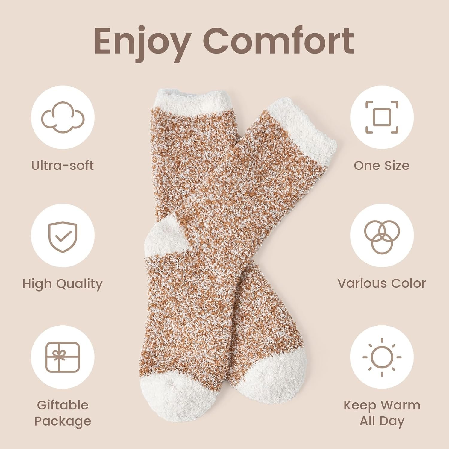 Snuggle Sac Warm Fuzzy Socks Christmas Socks for Women Super Soft Cozy Winter Slipper Socks Set Birthday Gifts For Her 4Pairs - Image 5