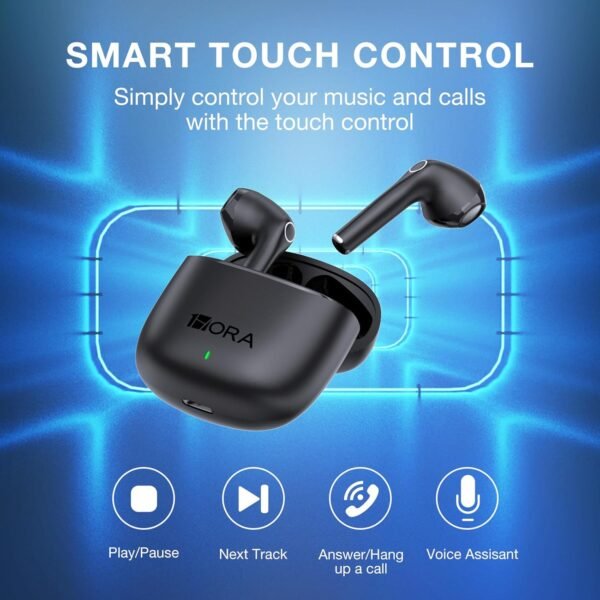 1 Hora Wireless Earbuds Bluetooth 5.3, Sports Headphones Deep Bass in-Ear Earphones, Premium Sound with Charging Case, Compatible with iPhone, Android Smartphone, Tablet, Laptop - Image 6