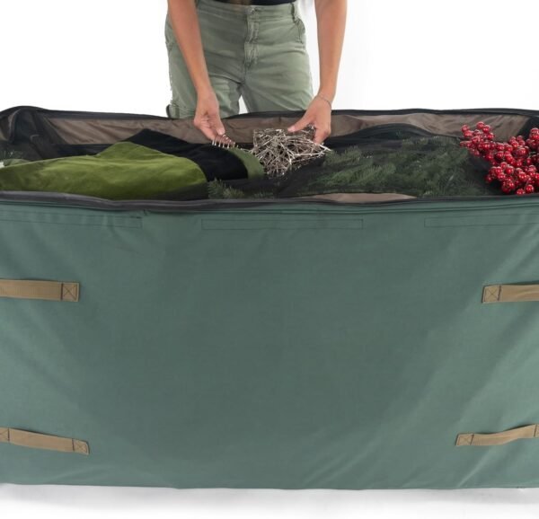 [Giant Rolling Tree Storage] - 15 Foot Christmas Tree Storage Bag | Heavy Duty Frame with Wheels to Fit Artificial Trees up to 15 Feet Tall | Separated Net Storage Area | GreensKeeper by Tree Keeper - Image 9