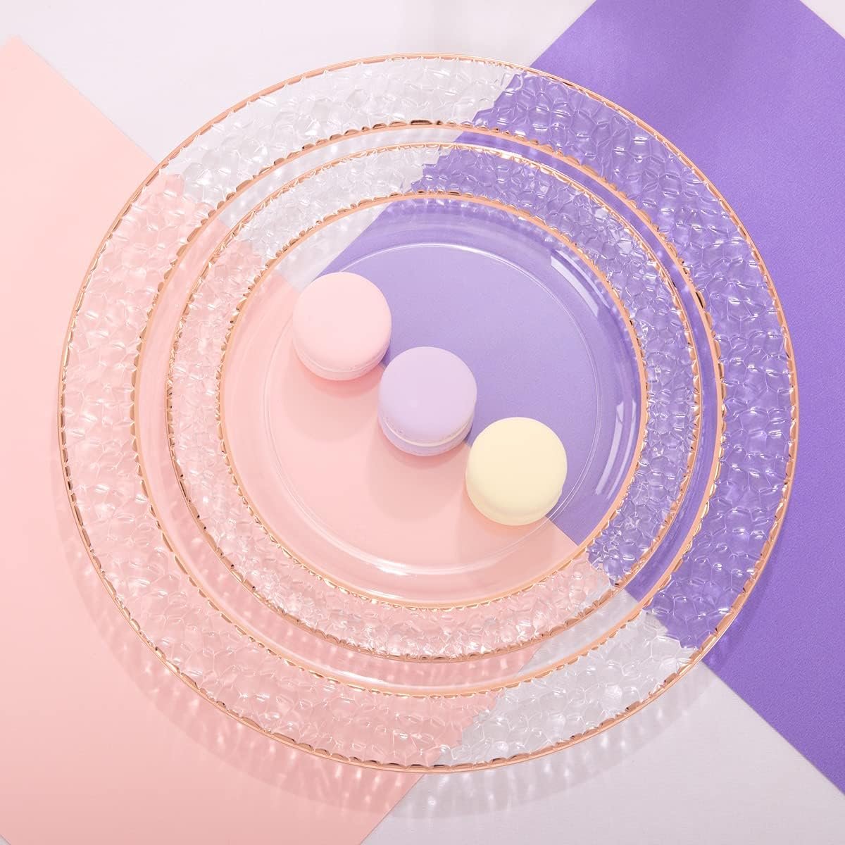 Ciaell 150PCS Rose Gold Plastic Plates – Disposable Rose Gold Plates with Rose Gold Plastic Silverware include 50Plates, 25Forks, 25Knives, 25Spoons, 25Cups for Wedding & Party - Image 7