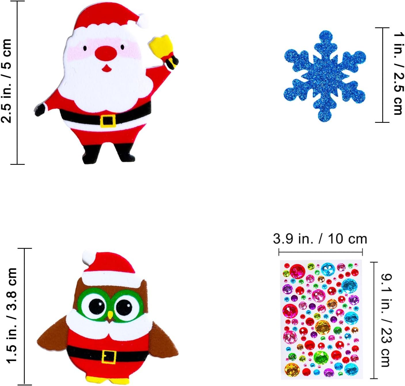 Winlyn 522 Pcs Bulk Assorted Christmas Stickers Christmas Crafts Foam Self-Adhesive Santa Reindeer Snowman Stickers Embellishment Winter Crafts for Kids Holiday Craft Projects Classroom Activities - Image 6