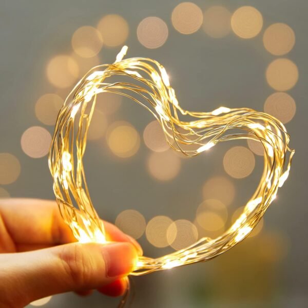 5 Pack Fairy Lights Battery Operated, 7 Feet 20 Led String Lights with Timer, Waterproof Firefly Lights on Silver Wire for Home Party Wedding Christmas Decorations, 6 Hours on/18 Hours Off, Warm White - Image 3