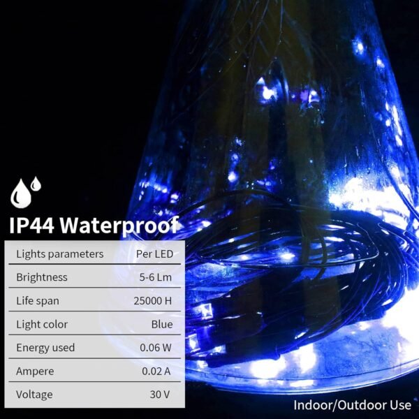 MULTI-SPARKING Christmas Net Lights Outdoor Mesh Lights 9.8ft x 6.6ft 198 LED Blue Net Lights Plug in 8 Modes Connectable for Garden Lawn Bushes Halloween Decorations - Image 8