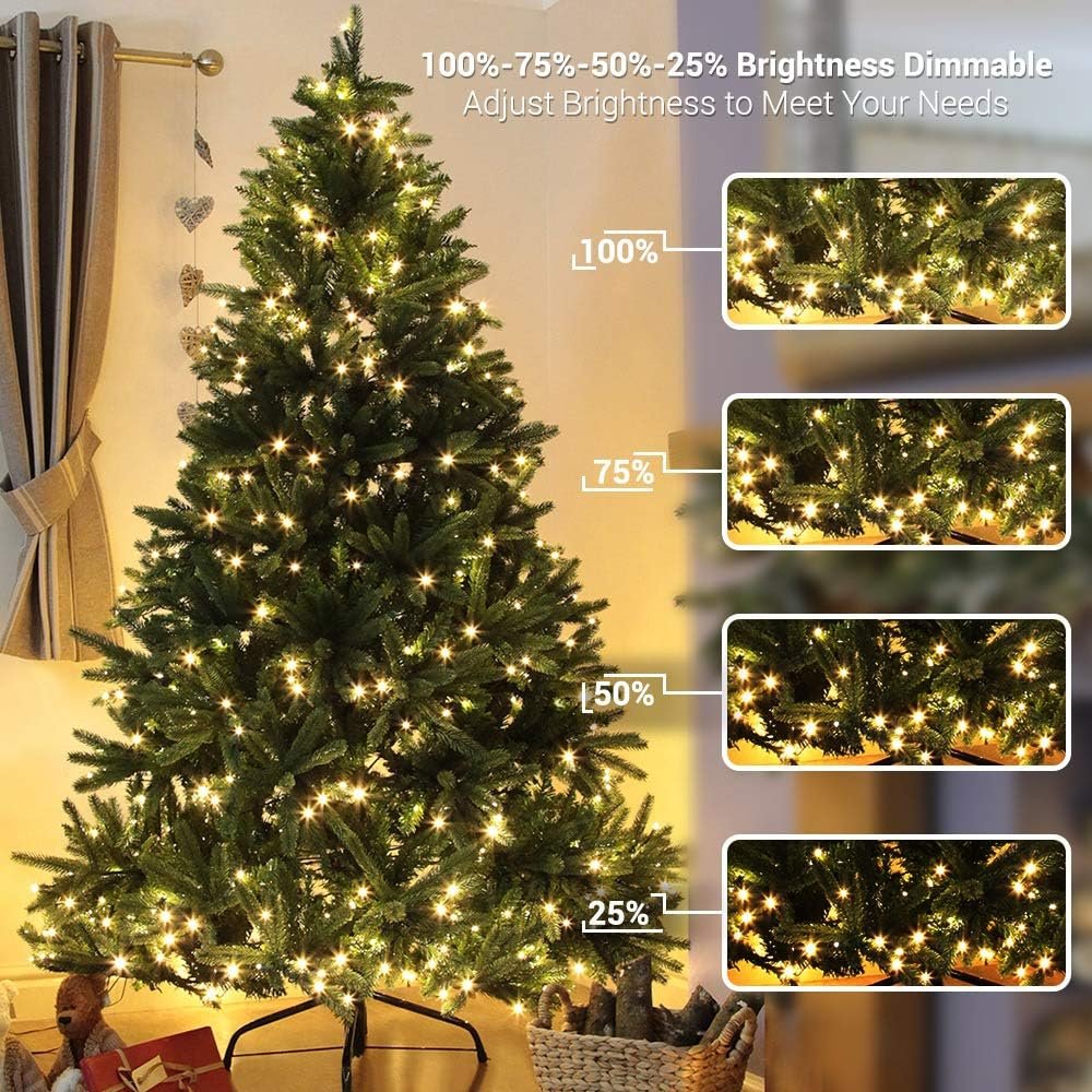 Brizled Christmas Lights Outdoor, 500 LED Color Changing Christmas String Lights with Remote, 180.4ft 11 Modes Christmas Tree Lights Warm White & Multicolor Green Wire Xmas Lights for Xmas Party Home - Image 4