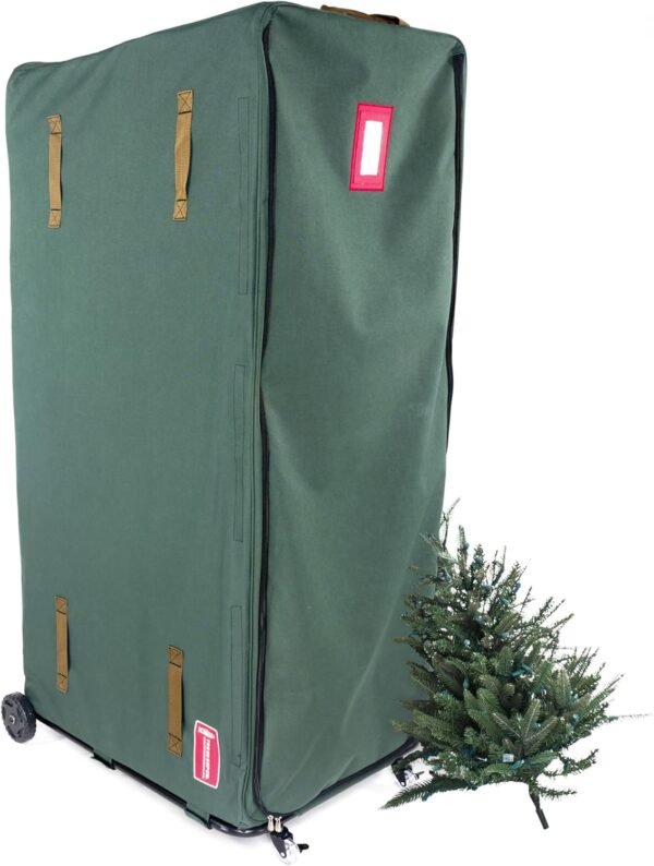 [Giant Rolling Tree Storage] - 15 Foot Christmas Tree Storage Bag | Heavy Duty Frame with Wheels to Fit Artificial Trees up to 15 Feet Tall | Separated Net Storage Area | GreensKeeper by Tree Keeper - Image 2