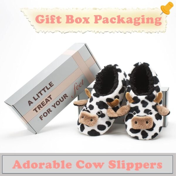 Cute Animal House Slippers, Warm Fuzzy Slipper Socks with Grippers Non Slip, Cozy Funny Gifts - Image 3