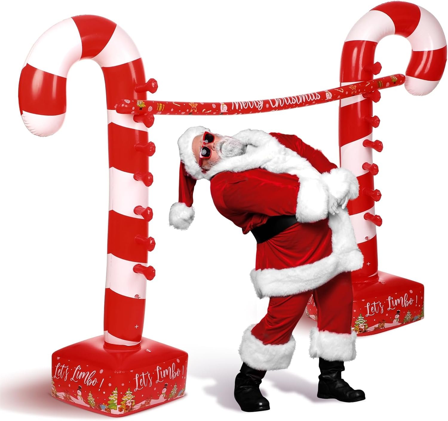 Christmas Candy Cane Striped Inflatable Limbo Game for Adults Inflatable Limbo Party Game Fun Limbo Carnival Game for Vacations Indoor Outdoor Party Supplies - Image 2