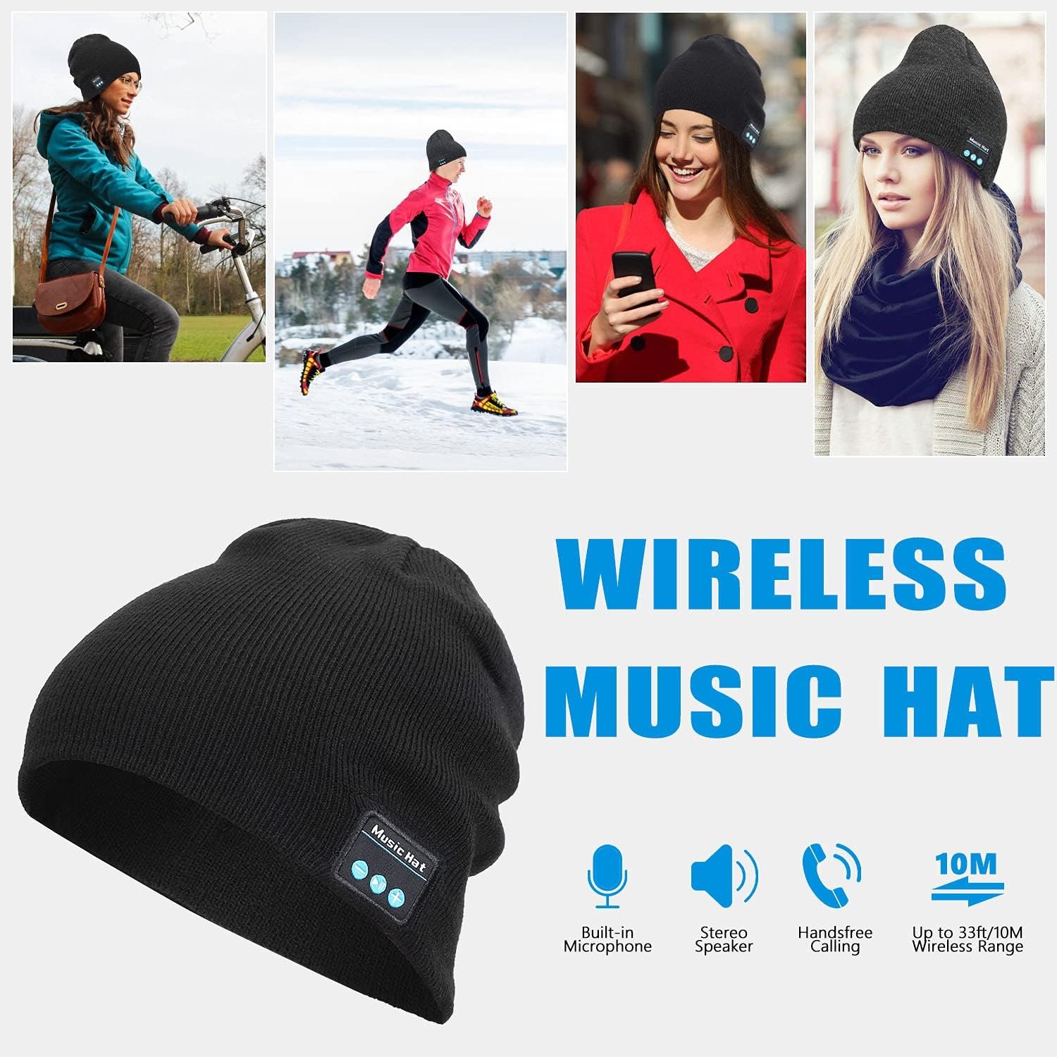 Wireless Beanie Hat Music Hat with Gloves for Men Women Gift Unisex Music Beanie for Outdoor Sports - Image 3