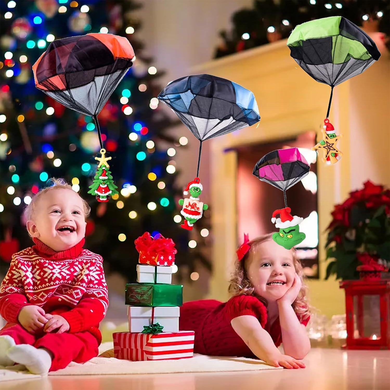 12PCS Christmas Parachute Toys,Christmas Toys for Kids Girls Boys,Christmas Stocking Stuffers 2024,Tangle Free Outdoor Flying Parachute,Christmas Party Favors Xmas Gifts Goody Bag Filler - Image 5