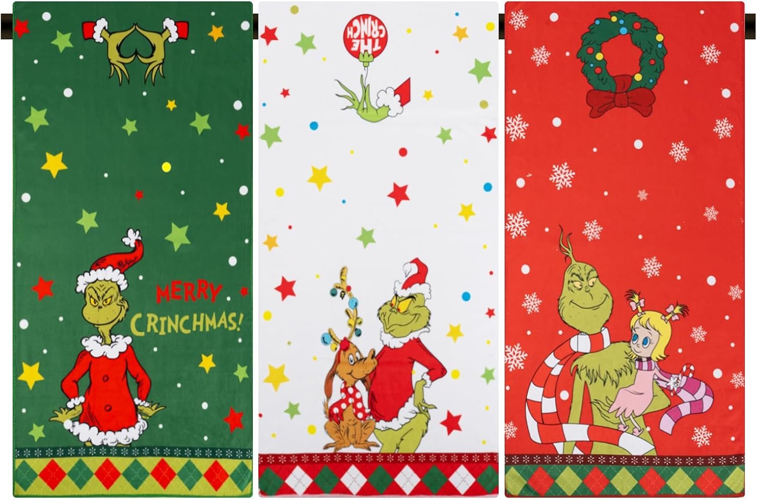 3 Pack Christmas Hand Towels for Kitchen, 14" x 28" Large Christmas Kitchen Bathroom Decor Absorbent Xmas Tea Dish Towels Set for Drying Cleaning Cooking Xmas Holiday Housewarming Gift for New Home - Image 2