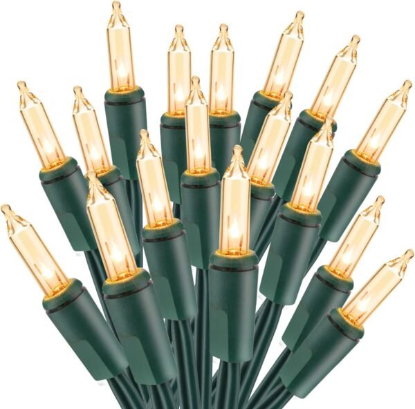 Christmas Lights, 21.63ft 100 Count Incandescent Clear Christmas Lights, UL Certified Outdoor Christmas Mini Light Connectable, Green Wire Tree Light Indoor for Home Party Decor, Warm White - Image 2