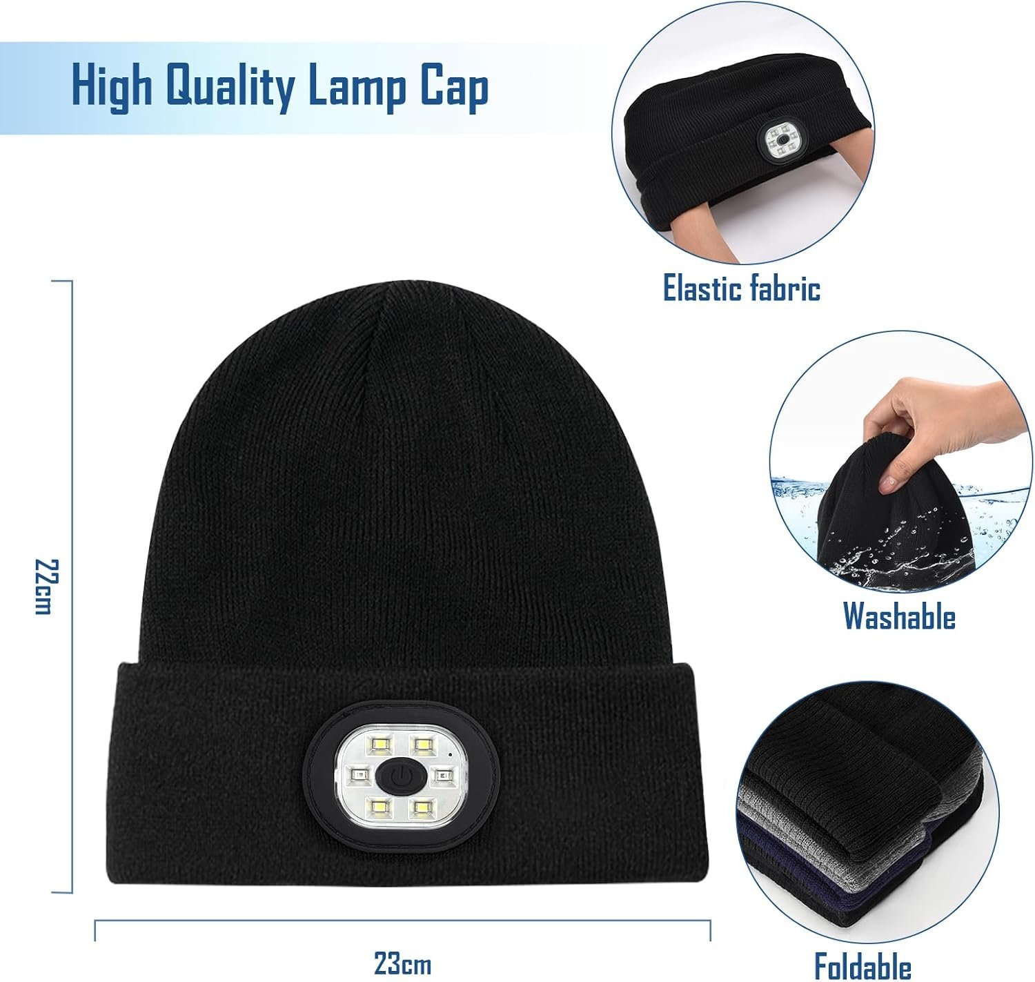 Stocking Stuffers for Adults Men Him, Led Beanie Hats for Men, Gifts for Men Dad Him, White Elephant Gifts for Adults, Mens Gifts for Christmas, Who Want Nothing, Cool Gadgets Stuff Tools for Men - Image 3