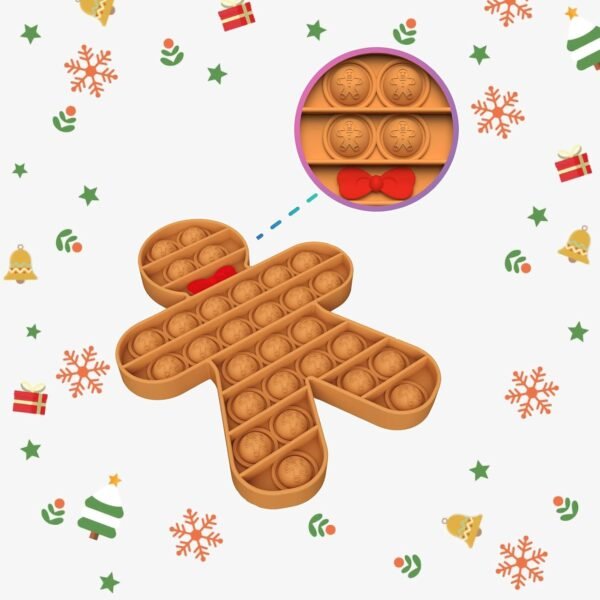 Christmas Decorations Pop Fidgets Toys - Push It Bubbles Sensory Toy Christmas Party Decor Santa Claus Gingerbread Man Tree Decoration for Kids Adults Stress Autism Relief Parties Games Poppers - Image 5