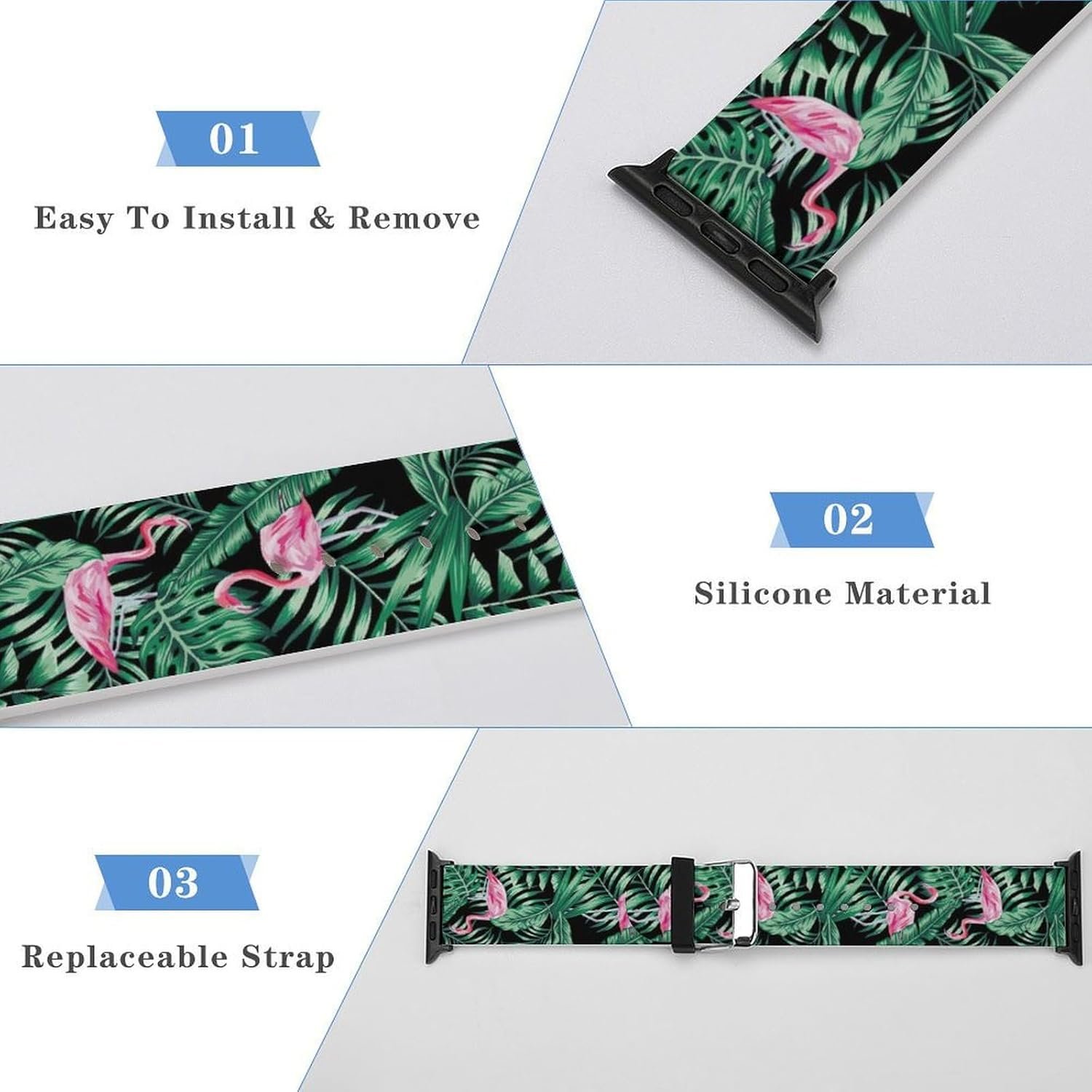 Silicone Watch Band Adjustable Soft Wristbands Strap, Adjustable Sport Strap Compatible with IWatch Series 5/4/3/2/1 - Image 8