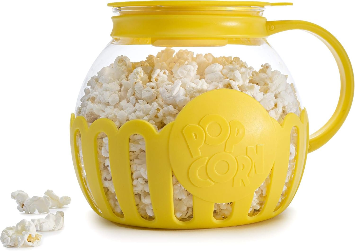 Ecolution Patented Micro-Pop Microwave Popcorn Popper with Temperature Safe Glass, 3-in-1 Lid Measures Kernels and Melts Butter, Made Without BPA, Dishwasher Safe, 3-Quart, Yellow - Image 10