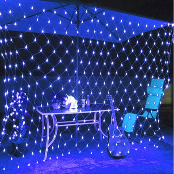 MULTI-SPARKING Christmas Net Lights Outdoor Mesh Lights 9.8ft x 6.6ft 198 LED Blue Net Lights Plug in 8 Modes Connectable for Garden Lawn Bushes Halloween Decorations - Image 4