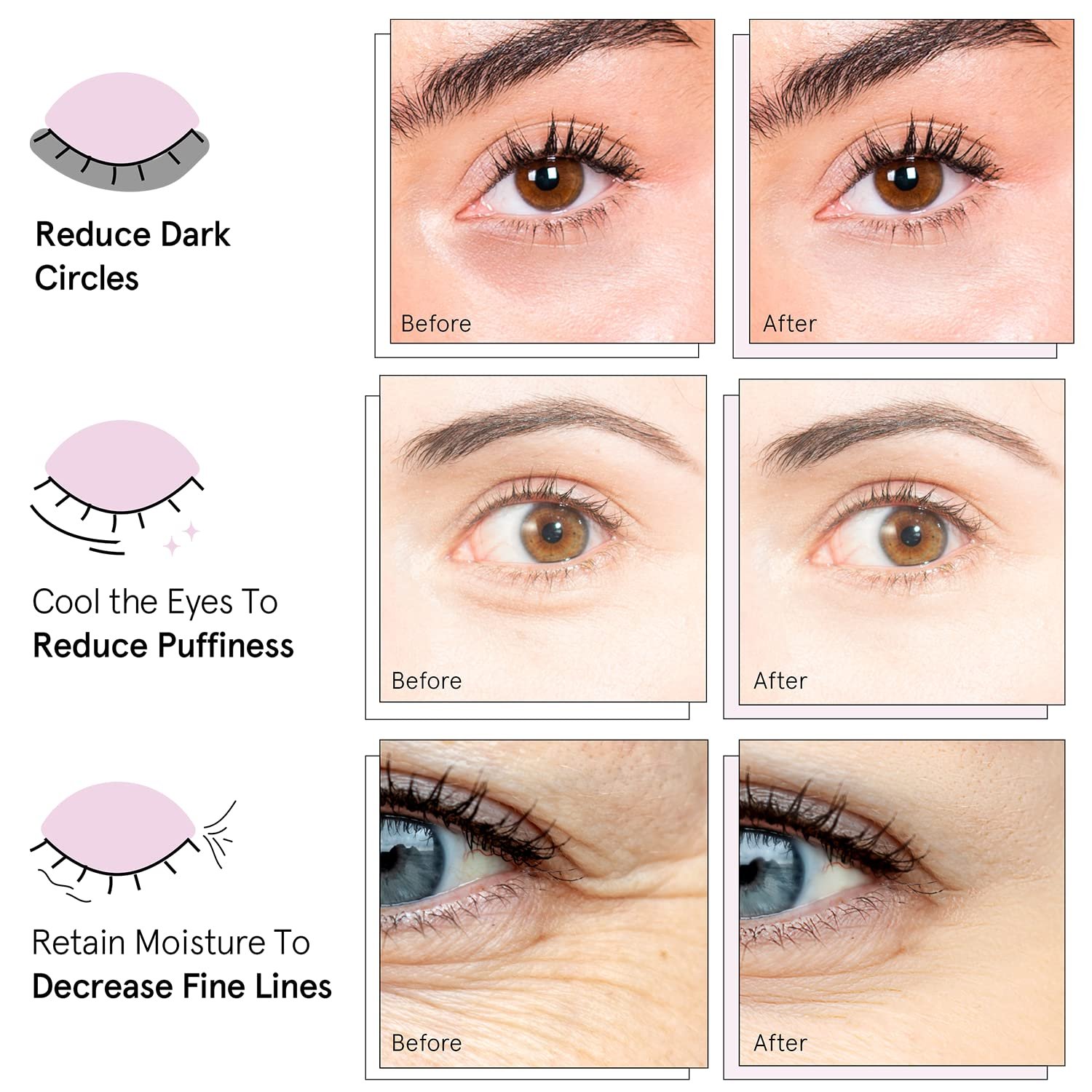 grace & stella Award Winning Under Eye Mask - Christmas Gifts for Women, Christmas Gifts for Mom - Reduce Dark Circles, Puffy Eyes, Undereye Bags, Wrinkles - Under Eye Patches - Vegan (24 Pairs, Pink) - Image 4