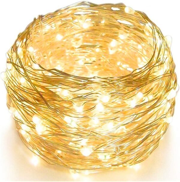 Twinkle Star 33FT 100 LED Silver Wire Fairy String Lights for Christmas Wedding Party Home Holiday Decoration,Battery Operated, Warm White, Pack of 1 - Image 2