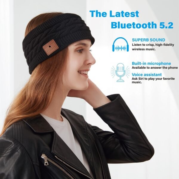 Bluetooth Headband, Bluetooth 5.2 Sleep Headphone,24 Hours Play Time,HD Stereo, Built-in Microphone, Workout, Running, Sports, Men/Women Gift. - Image 5